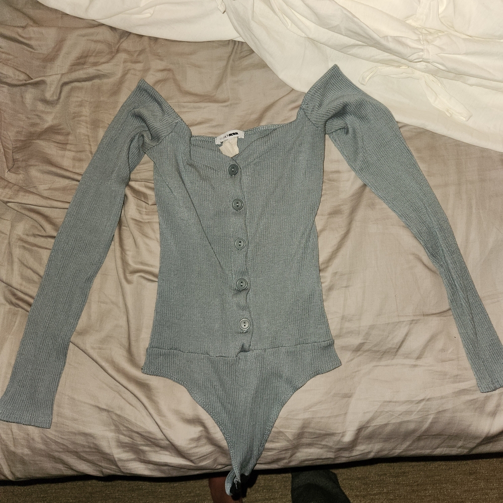 Fashion Nova Green Off-Shoulder Bodysuit